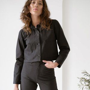 NWT Laude the Label canvas cropped chore jacket